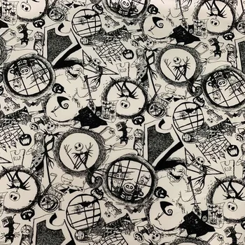 

105cm Width Jack Skull The Nightmare Before Christmas 100% Cotton Fabric for Boy Clothes Hometextile Cushion Cover DIY Sewing