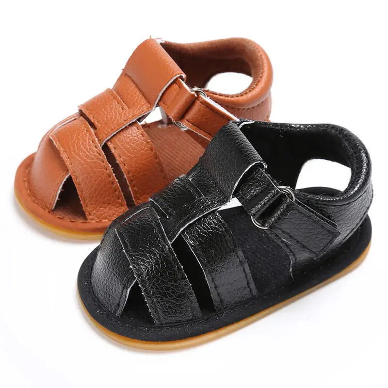 

Baby Boy Sandals Summer Flat Shoes Rubber Sole First Walkers Hoop&Loop Infant Toddler Crib Toddler Shoes