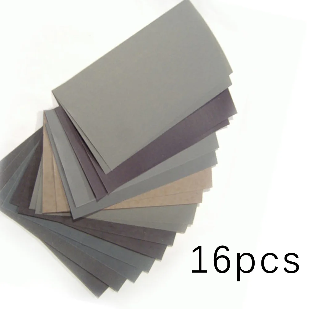 

16pcs Sandpapers Dry 2500 2000 1500 1200 1000 800 600 400 Grit Tools Auto