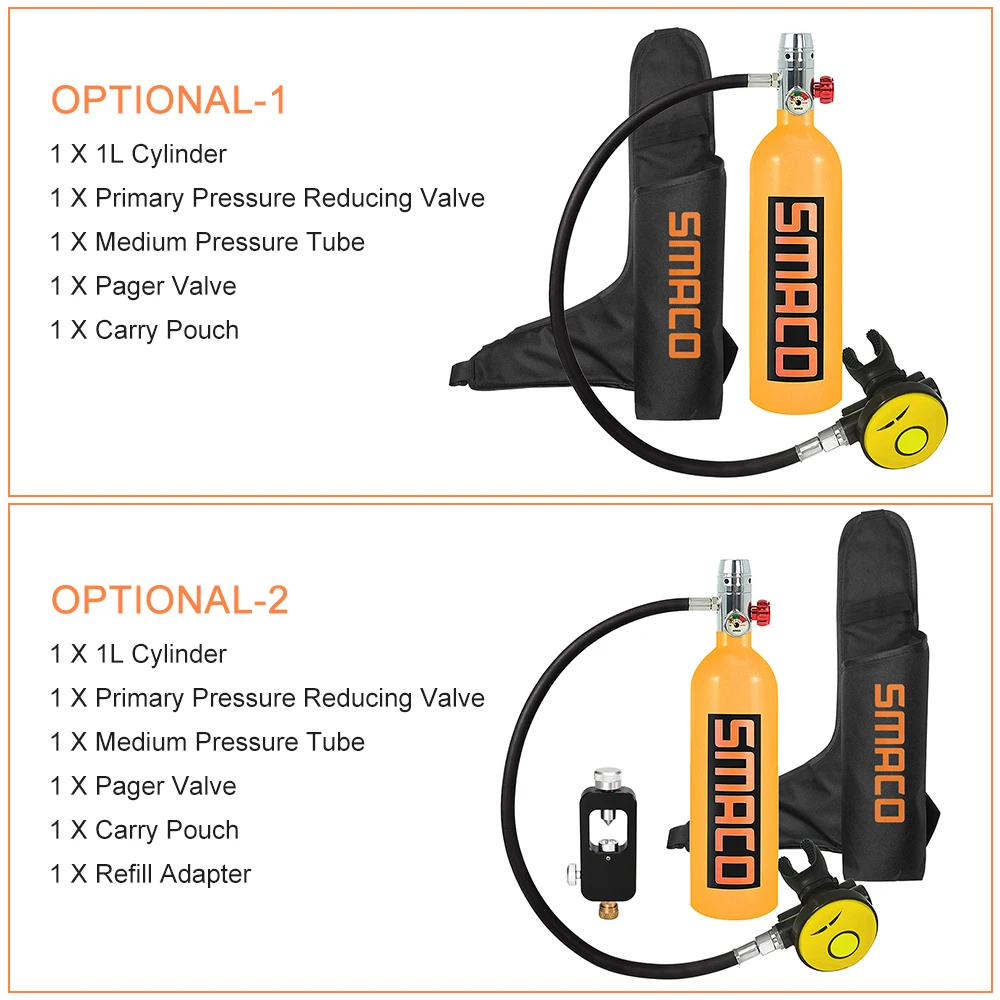 1Л баллон для дайвинга кислородный баллон дайвинг респиратор для Акваланга запасной адаптер дыхательное оборудование с защитной сумкой