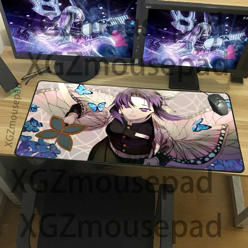 XGZ большой игровой коврик для мыши черный замок край аниме демон убийца Kimetsu No Yaiba компьютерный Настольный коврик скорость Нескользящие моющиеся подставки