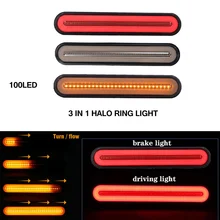 ^#Cheap 2x Waterproof LED Trailer Truck Brake Light 3 in1 Neon Halo Ring Tail Brake Stop Turn Light Sequential Flowing Signal Light Lamp ^#Cheap 2x Waterproof LED Trailer Truck Brake Light 3 in1 Neon Halo Ring Tail Brake Stop Turn Light Sequential Flowing Signal Light Lamp