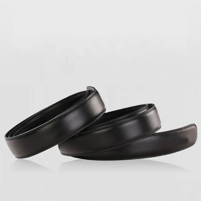 

Luxury Black Leather Belt men's automatic buckle No Buckle Brand High Quality Genuine Strap Suits Pants Accessories