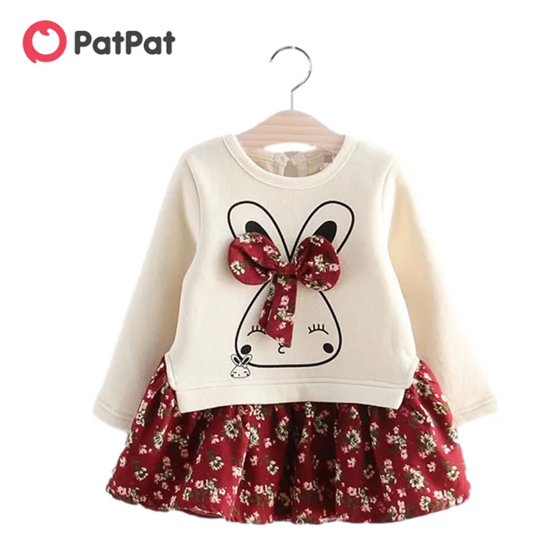 PatPat vestidos florales con estampado de bebé, ropa para niños y niñas, otoño e invierno, novedad de 2021|Vestidos| AliExpress