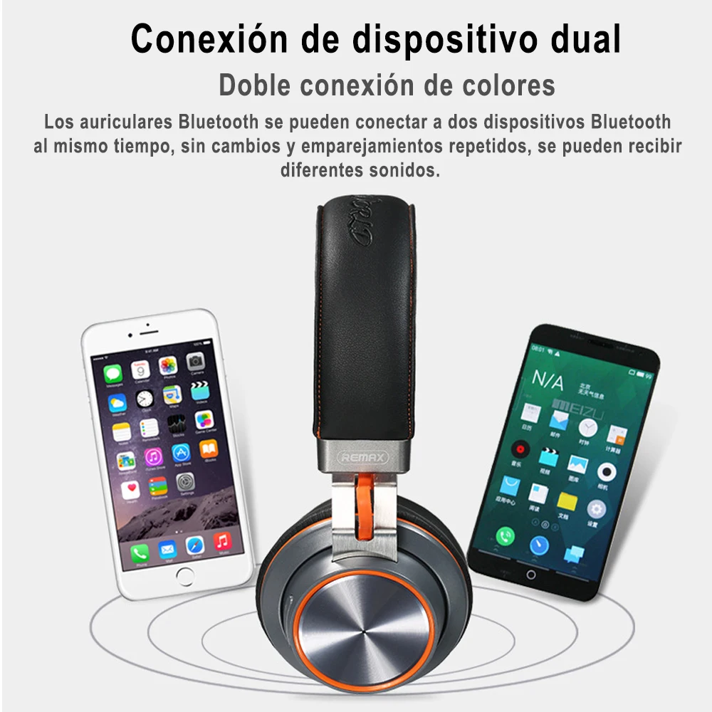 REMAX 195HB wireless bluetooth and stereo headset built in microphone and dual Superwoof bass music speaker