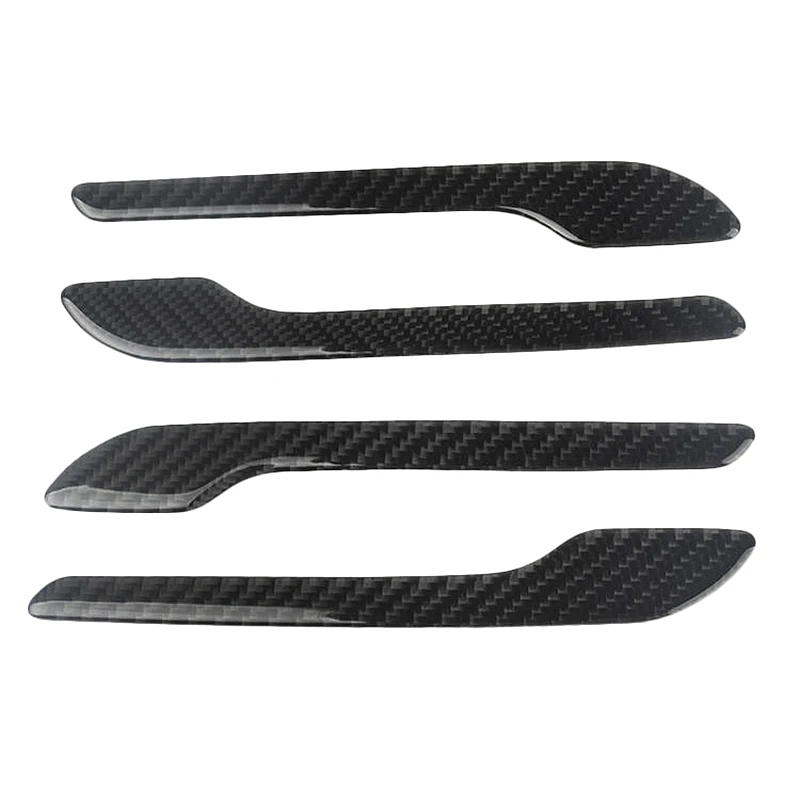 4Pcs/Set Carbon Fiber Side Door Handle Cover Trim Fit for Tesla Model 3/Y 2017-2019 | Автомобили и мотоциклы
