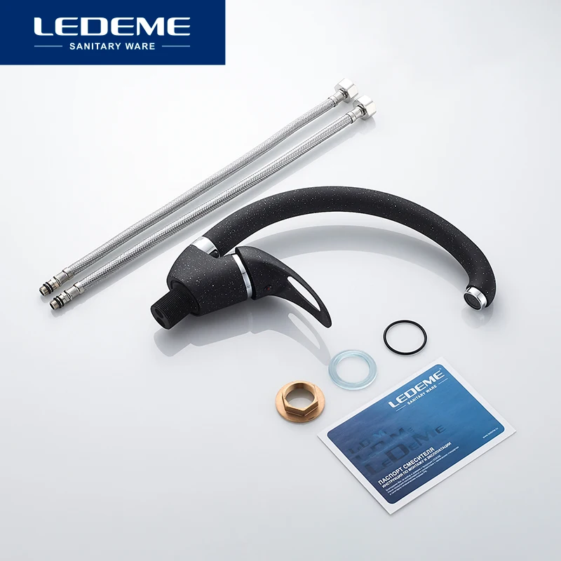 LEDEME Kitchen Faucet Multicolor Modern Rotate 360 Degrees Hot and Cold Water L5902W L5902-300 L5902U L5902F L5902M images - 6