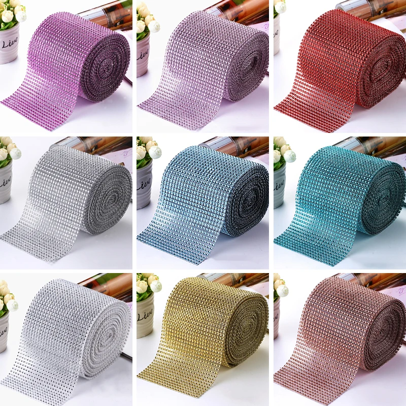 10 ярдов/рулонов блестящая Тюлевая ткань рулоны сетка отделка Блестящий Алмаз