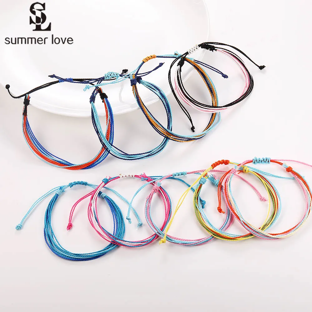 

5Pcs/Lot Cheap Wholesale Bohemian Colorful String Rope Bracelet for Women Adjustable Handmade Cord Friendship Bracelets Jewelry