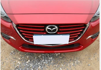 

KOUVI 12pcs ABS Chrome Plastic Front Grill Cover Trims Accessories For Mazda 3 BN Axela M3 2017 18
