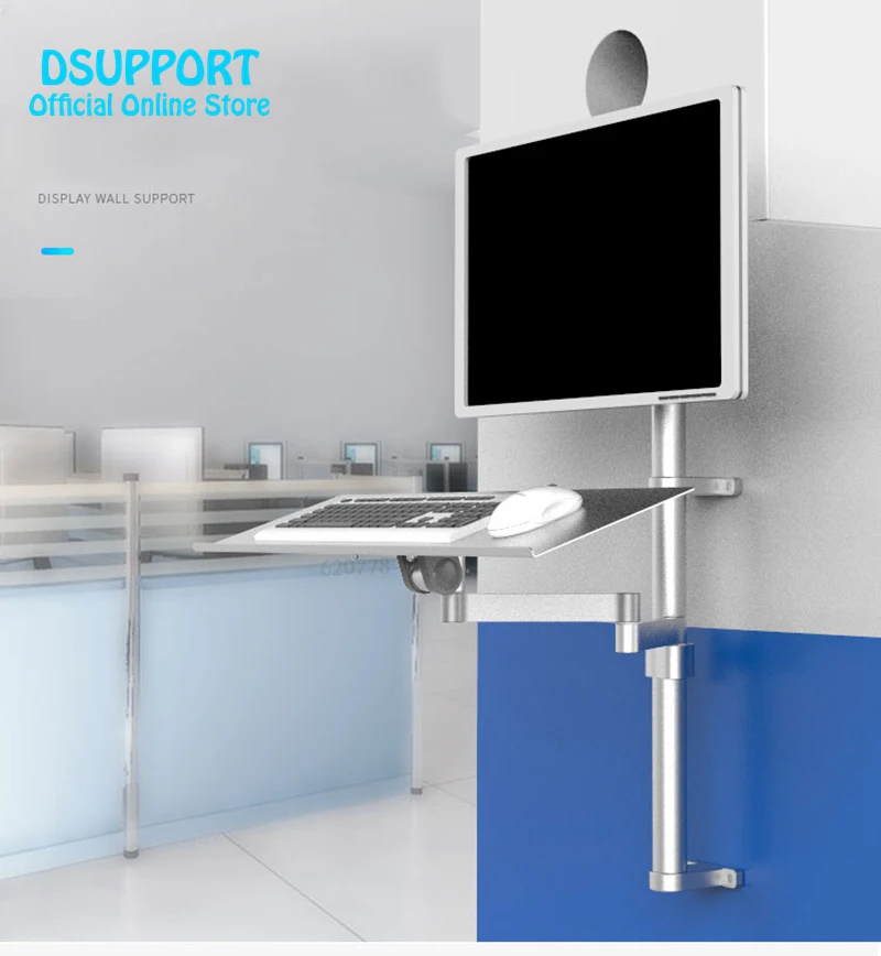 

New wall Mount Full Motion Monitor Keyboard Mount Holder Sit-Stand Workstation