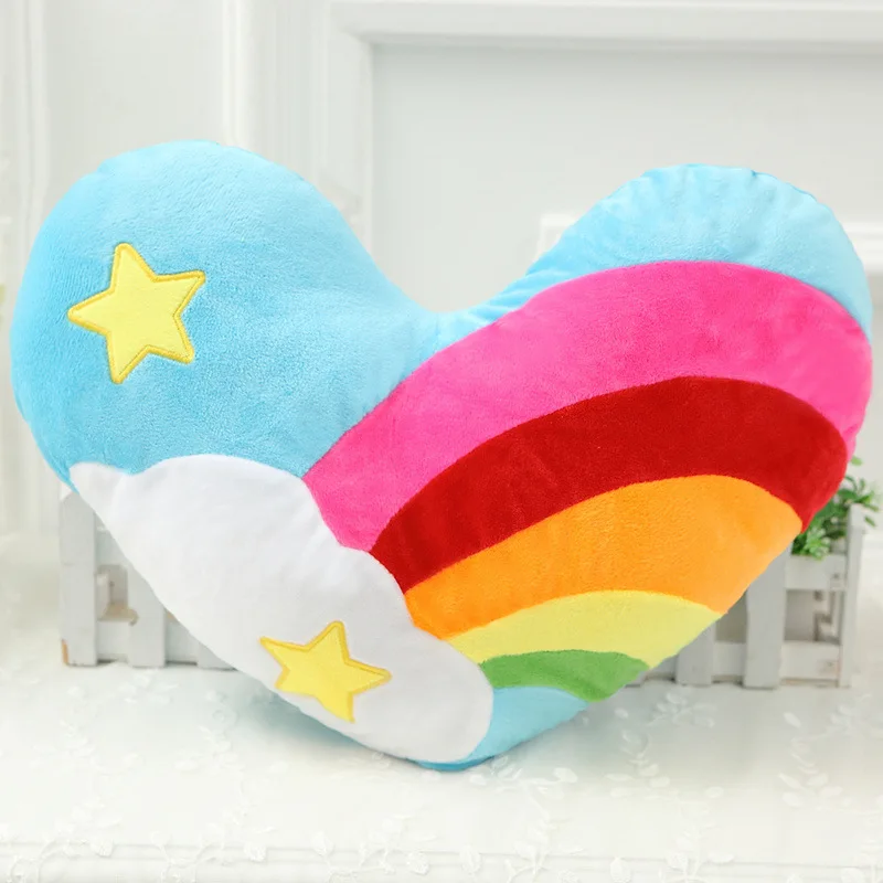 

: Korean-style Rainbow Heart Cloud Heart Shape Couples Plush Cushion Pillow Birthday Gift