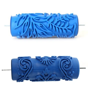 

1Pcs DIY Tree Pattern Paint Roller for Wall Decoration & 1Pcs Paint Roller for Machine Designs Flowers - Blue 15 Cm