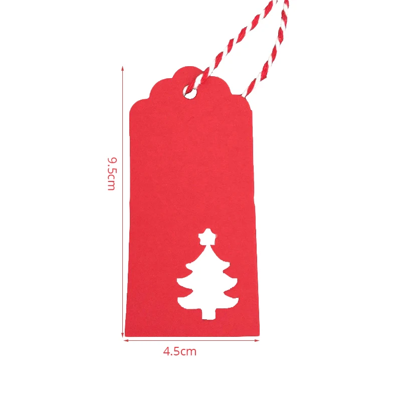 100 шт. бумажная бирка для рождественской елки, рождественские украшения для дома, Висячие орнаменты navidad kerst noel, товары 9,5*4,5 см