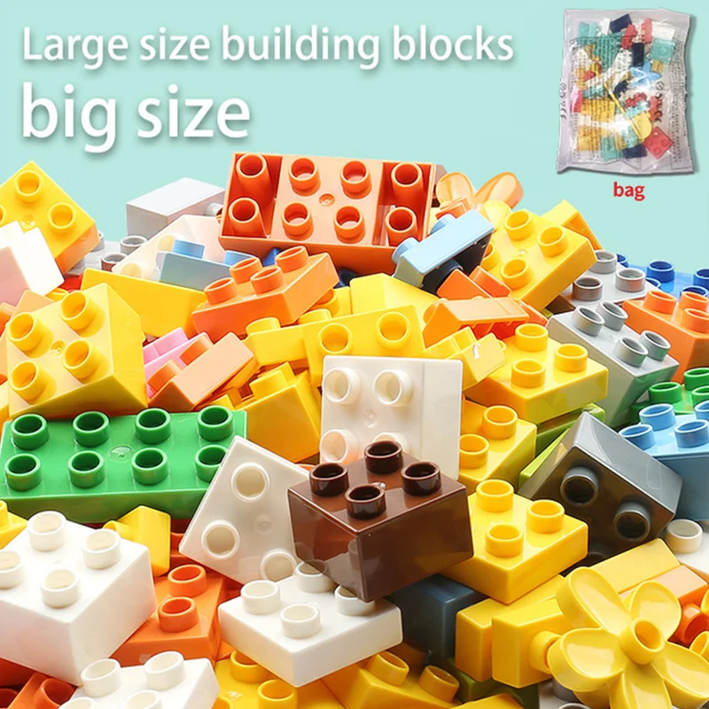 Bloques de construcción de gran tamaño compatibles con niños, DIY, bloques grandes, juguetes de plástico para niños, bloques de regalo