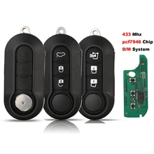 Jingyuqin-mando a distancia con 3 botones, sistema Delphi/Marelli, FSK PCF7946/PCF7946AT, Chip de 433MHz para Fiat 500, Punto Grande 2010-2017