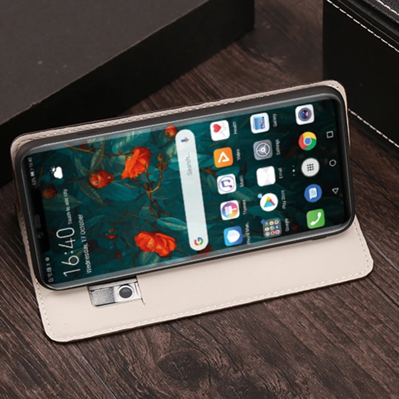 Flip Phone Case For Huawei P10 P20 P30 lite Mate 20 lite Pro P Smart Y6 Y7 Y9 2019 Cowhide cover For Honor 8X 9 9X 10 lite case