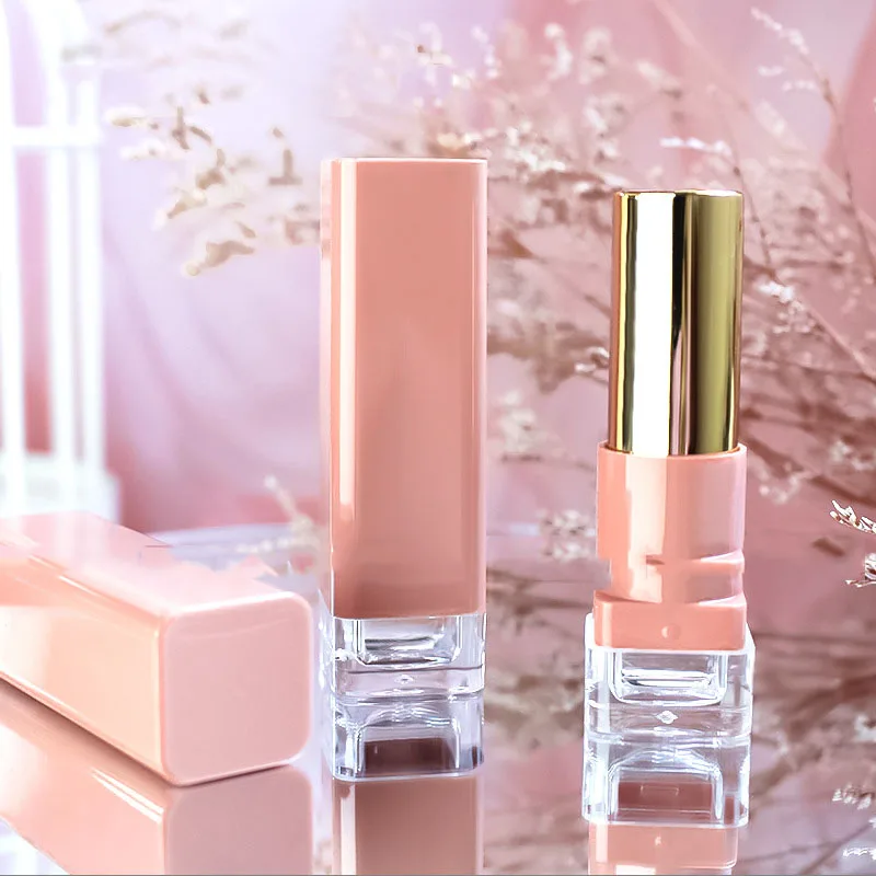 Milk tea pink empty lip tubes square lipstick tube DIY 12.1mm lipgloss blam gloss | Красота и здоровье