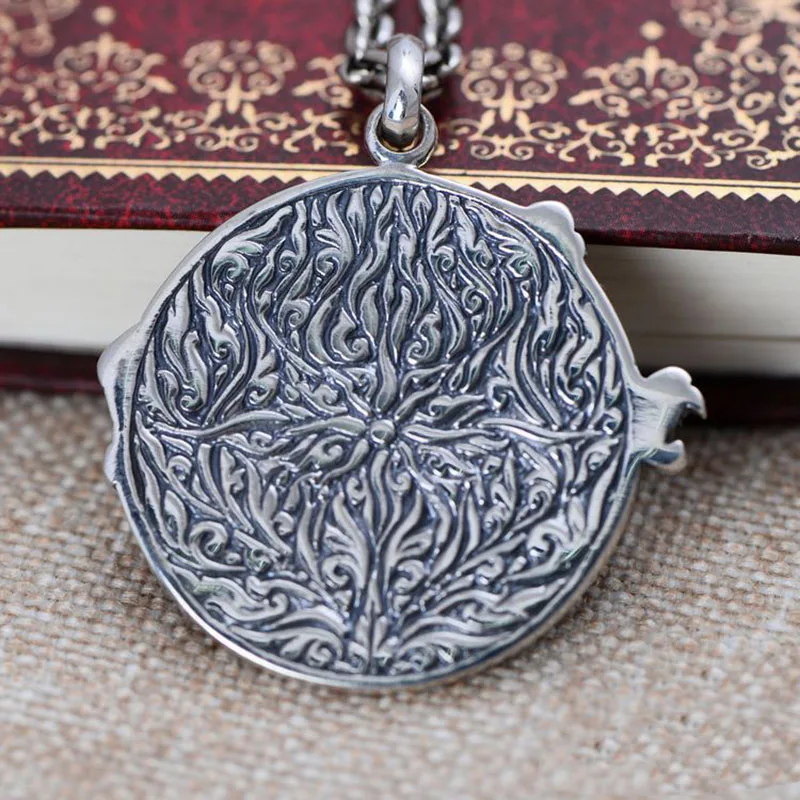 S925 Silver Handmade Dragon Tiger Pendant Necklace 925 Sterling Fengshui Taichi Yinyang Pendant Necklace Good Luck Amulet