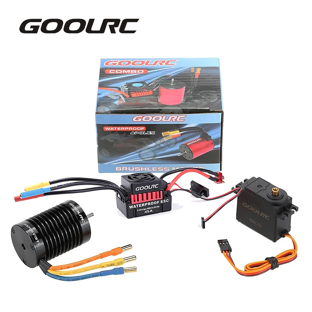 GoolRC F540 4370KV бесщеточный двигатель S-45A ESC с 6,0 кг металлическим редуктором сервопривод обновленный бесщеточный комбо набор для 1/10 RC автомобилей грузовиков