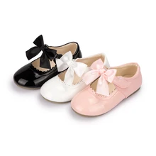 Kidsun nova chegada criança sapatos menina vestido sapatos princesa borboleta nó plutônio sola de borracha crianças salto plano meninas sapatos rosa