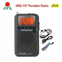 HanRongDa HRD-737 Portable Radio Aircraft Full Band Radio FM/AM/SW/CB/Air/VHF Receiver World Band with LCD Display Alarm Clock - ANKUX Tech Co., Ltd