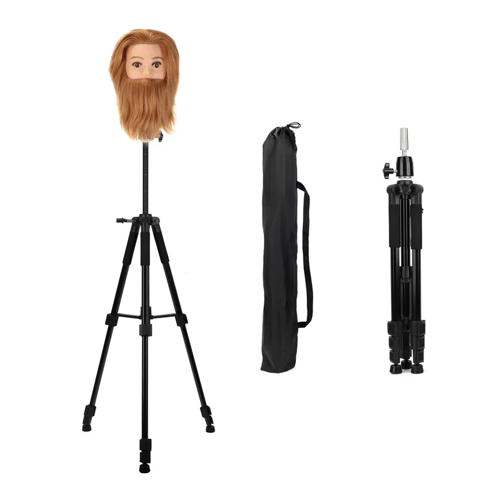 84-180cm Adjustable Wig Stand Tripod Head Mannequin Training Holder For Practice Model Black |