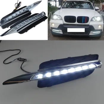 

Car Flashing 2Pcs DRL For BMW X5 E70 2007 2008 2009 2010 Daytime Running Lights Daylight Car LED Fog Head Lamp Light Cover