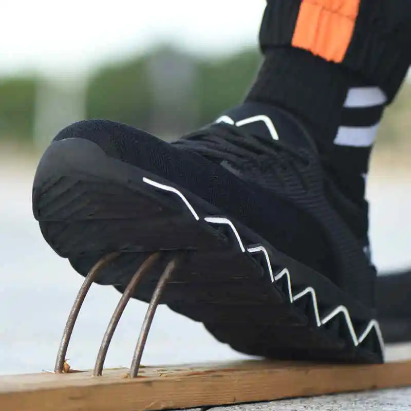 Мужская обувь для работы и безопасности стальные колпачки для ног противоскользящие Сапоги для строительства Нескользящие дышащие защитные ботинки