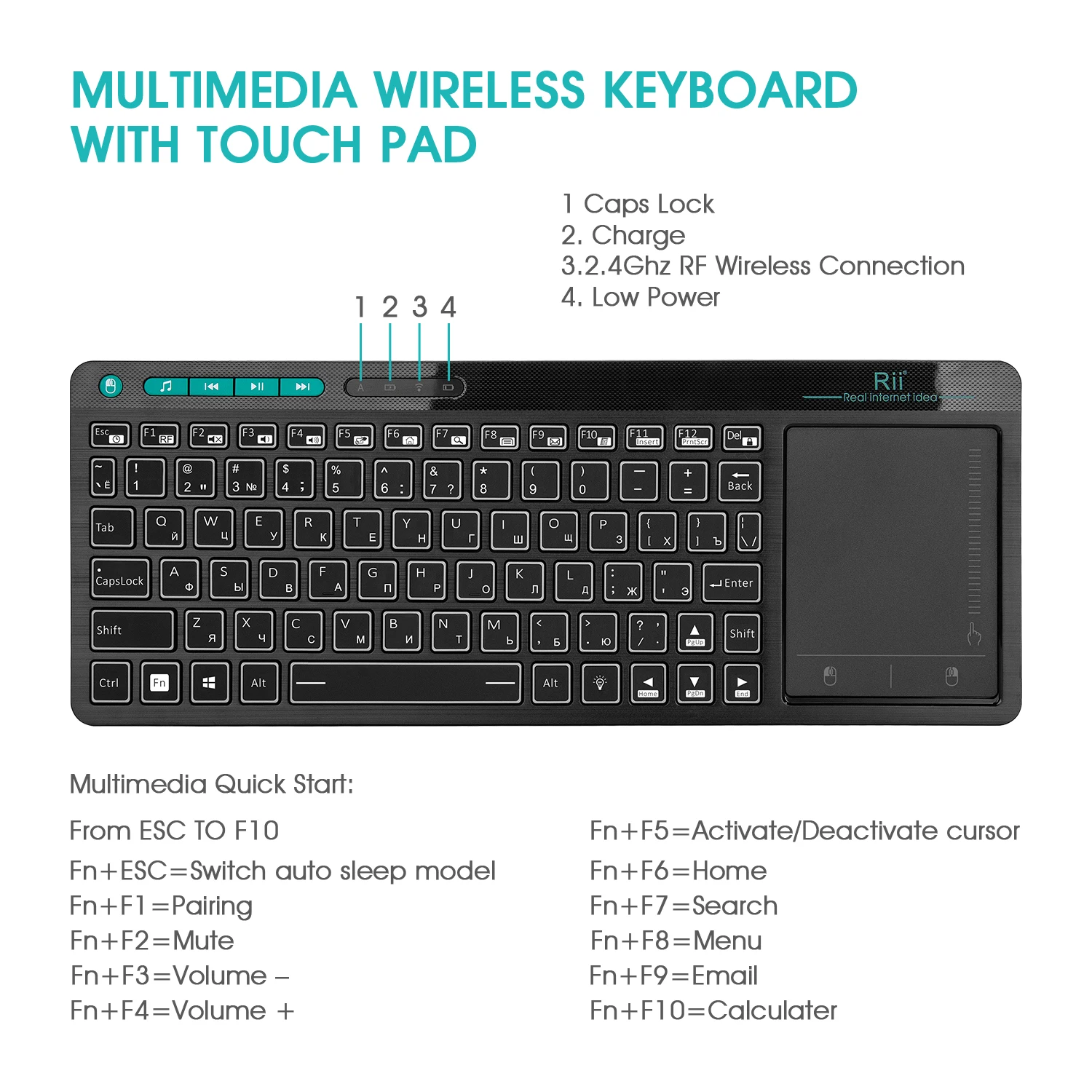 rii mini clavier bt pavé tactile air pour android box smart tv windows