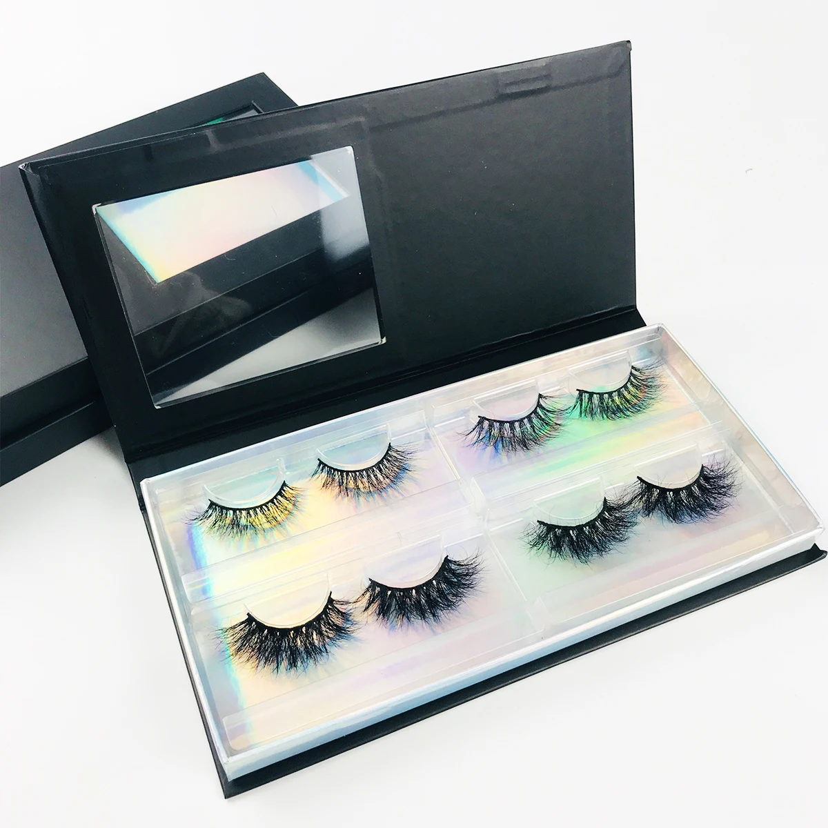 Eyelash Packaging Box Print Logo  Wholesale 4 paris 3D Mink Lashes Bulk Empty Box 25mm Mink Eyelashes Cases False Eyelashes Box 3