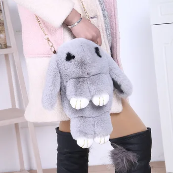 

New ladies shoulder bag plush bag messenger bag plush rabbit ladies shoulder bag