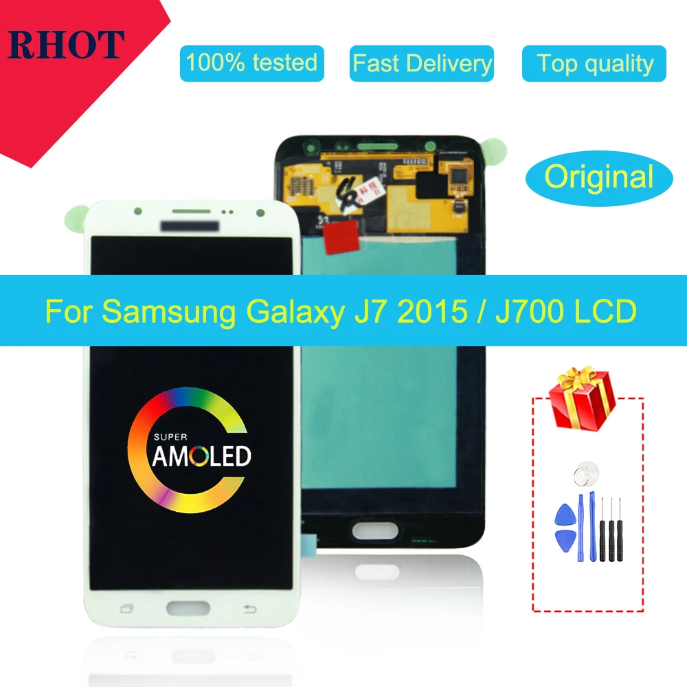 

100% original 5.5" LCD monitor for Samsung Galaxy J7 2015 J700J700F J700M J700H LCD touch screen digitizer component replacement