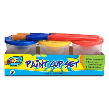 

Spill Proof Paint Cups 200ml For Washable Gouache Paint Kids School Finger Paint