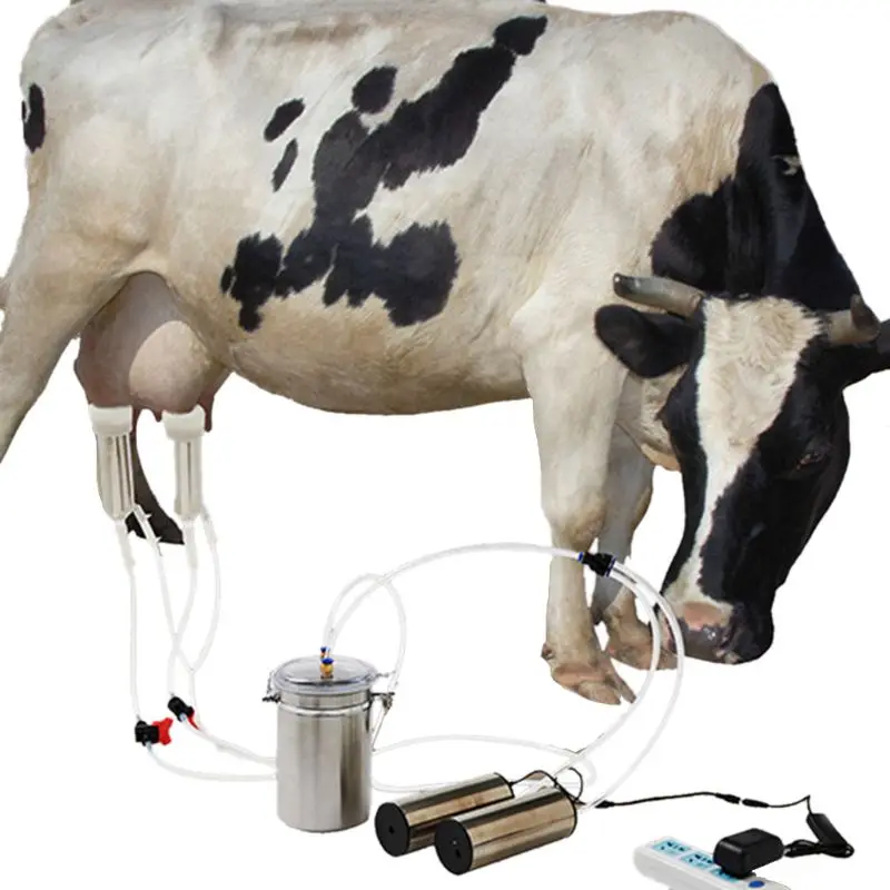 Доильная машина для коровы, электрическая портативная Доильная машина для коровы, овцы, набор, ручной насос, одна соска, Доильная машина с пульсовым контроллером(для коровы