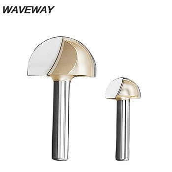 

WAVEWAY 1/4" 6.35mm Shank Round Nose Core Box Router Bit Endmill For Wood Cutter Solid Carbide Woodworking CNC Tools