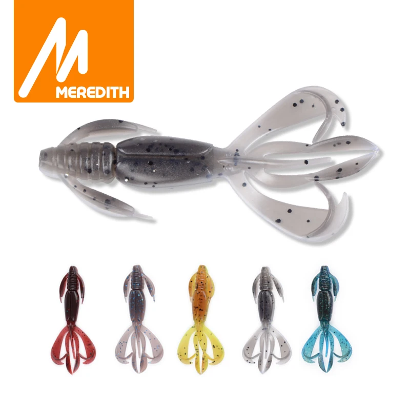 MEREDITH leurres de pêche fou clapet 90mm/6.1g 10 pc/Lot Craws leurres souples pêche appât souple crevette basse appât pêche engins (lot de 10)