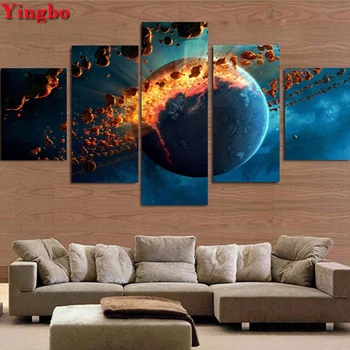 

5d diy diamond Painting Universe Stellar Explosion Spark Landscape paintings rhinestones embroidery 5 pcs mosaic diamond round