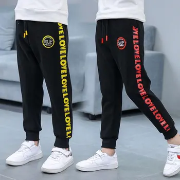 

Retail Sale Boys Pants For 3-13 Years Old Splicing letters Boys Sport Pants Jogging Enfant Kids Children Trousers