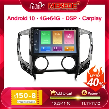 

4G LTE For Mitsubishi L200 5 2015 - 2019 Car Radio Multimedia Video Player Navigation GPS Android 10 No 2din 2 din dvd