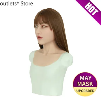 

Mask Silicone Artificial Realistic Long Neck Mask for Crossdresser Halloween Transgender Shemale Sexy Cosplay