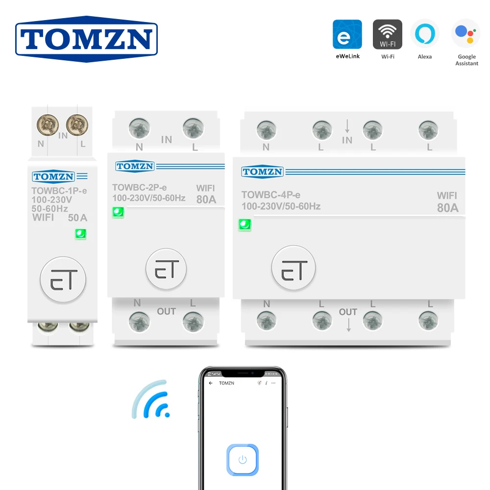 Умный автоматический выключатель TOMZN mcb на Din-рейку с голосовым управлением