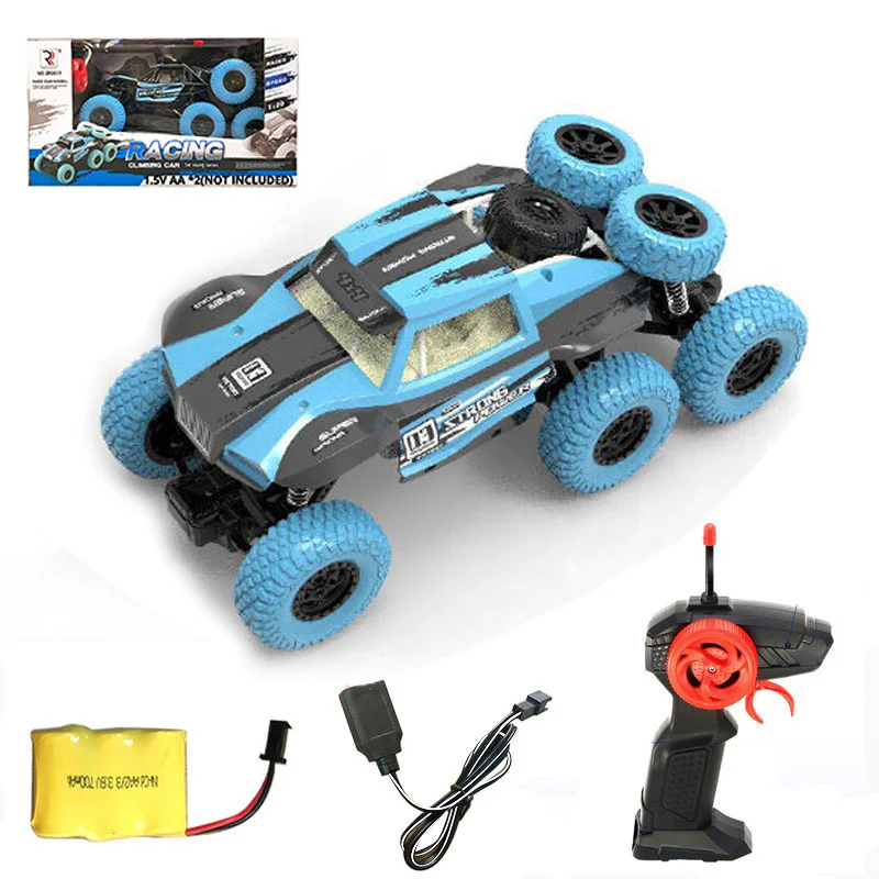28 см 1/16 авто RC автомобиль 4WD машина радио Управление led Машинки Игрушки с дистанционным управлением Управление автомобилей 4x4 внедорожных транспортных средств для маленького мальчика, подарки на Рождество - Цвет: Blue 1 Gift Box