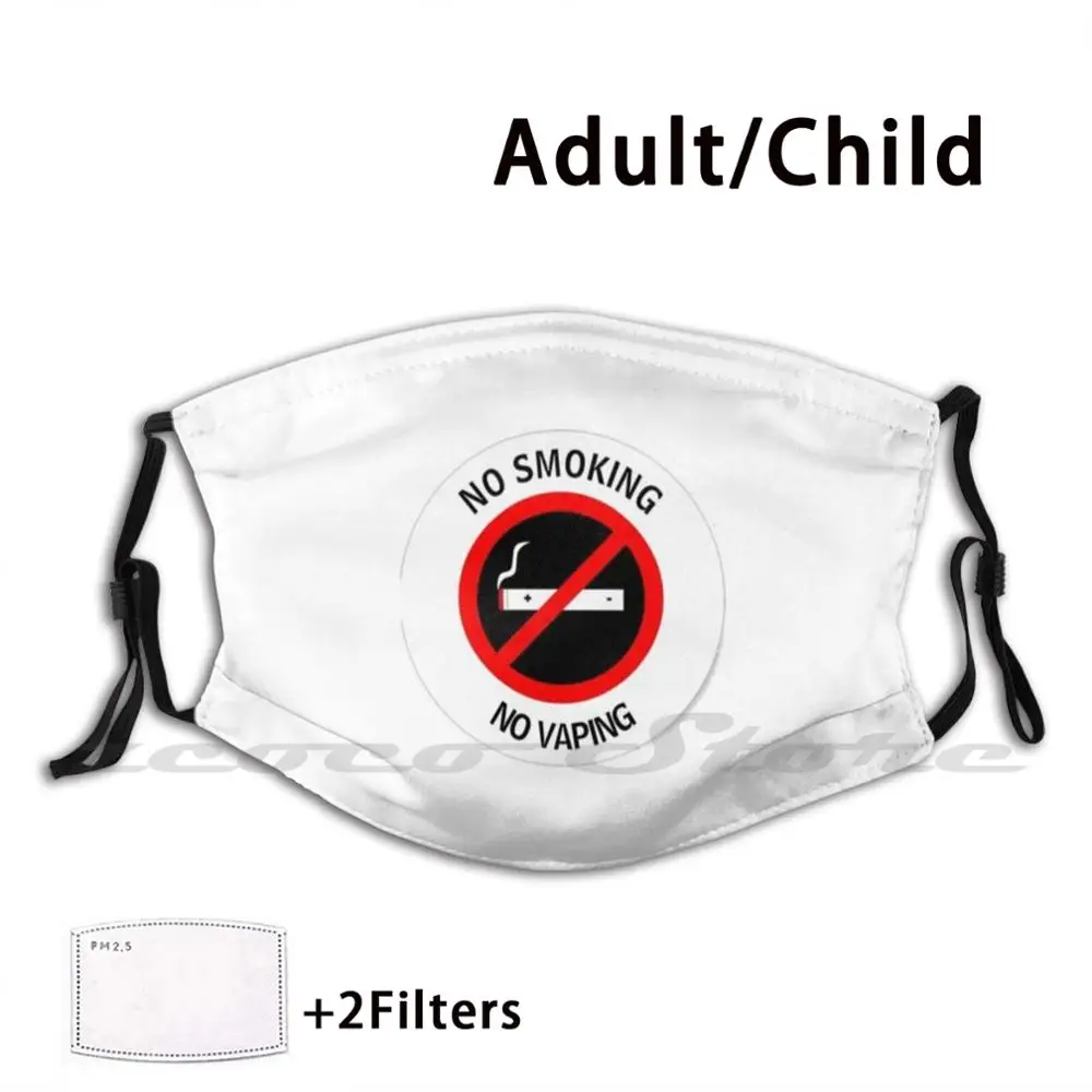 

No Smoking No Vaping Mask Adult Child Washable Pm2.5 Filter Logo Creativity No Smoking No Vaping