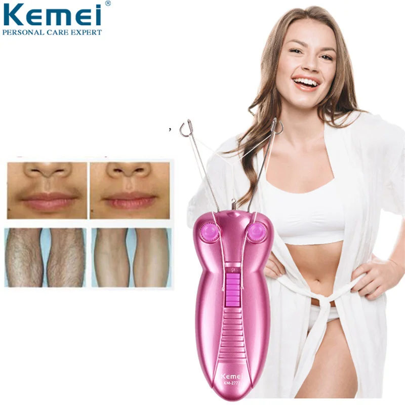 

Kemei KM-2777 Lady Electric Epilator Women Body Hair Remover Cotton Thread Face Removal Tools Butterfly Design New