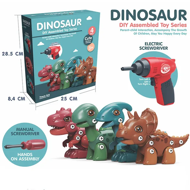 DIY Dinosaur Disassembly Toy Screw Screw Assembly Electric Screwdriver Puzzle Creative Manual Child Model Toddler Boys Toys 1