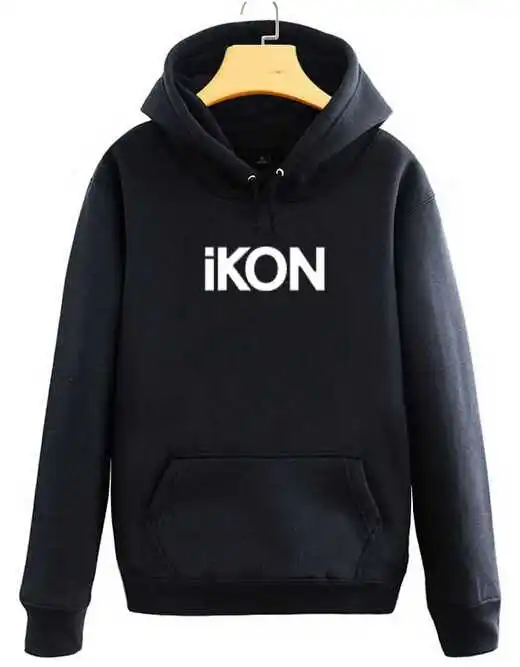 Толстовка с капюшоном для фанатов Kpop Idol Group Ikon черная красная Толстовка-Бобби