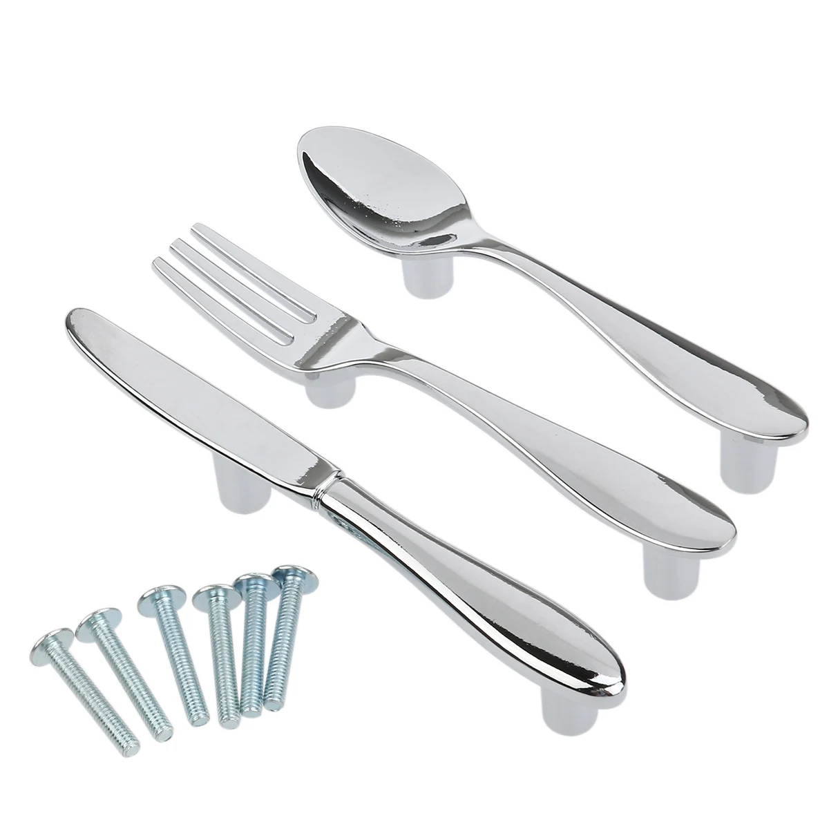 3pcs Fork Knife And Spoon Kitchen Handles Knobs And