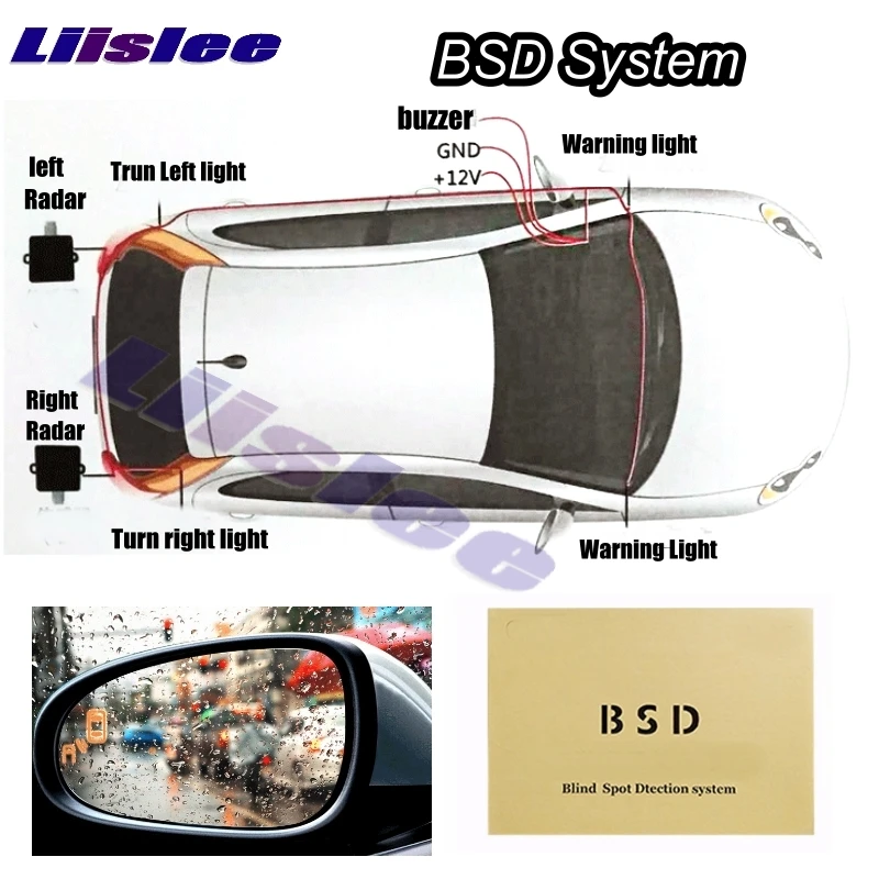 Car BSD BSA BSM Blind Spot Detection Driving Warning Safety Radar Alert Mirror For TOYOTA Highlander Kluger XU40 2007 2010 2013 connection