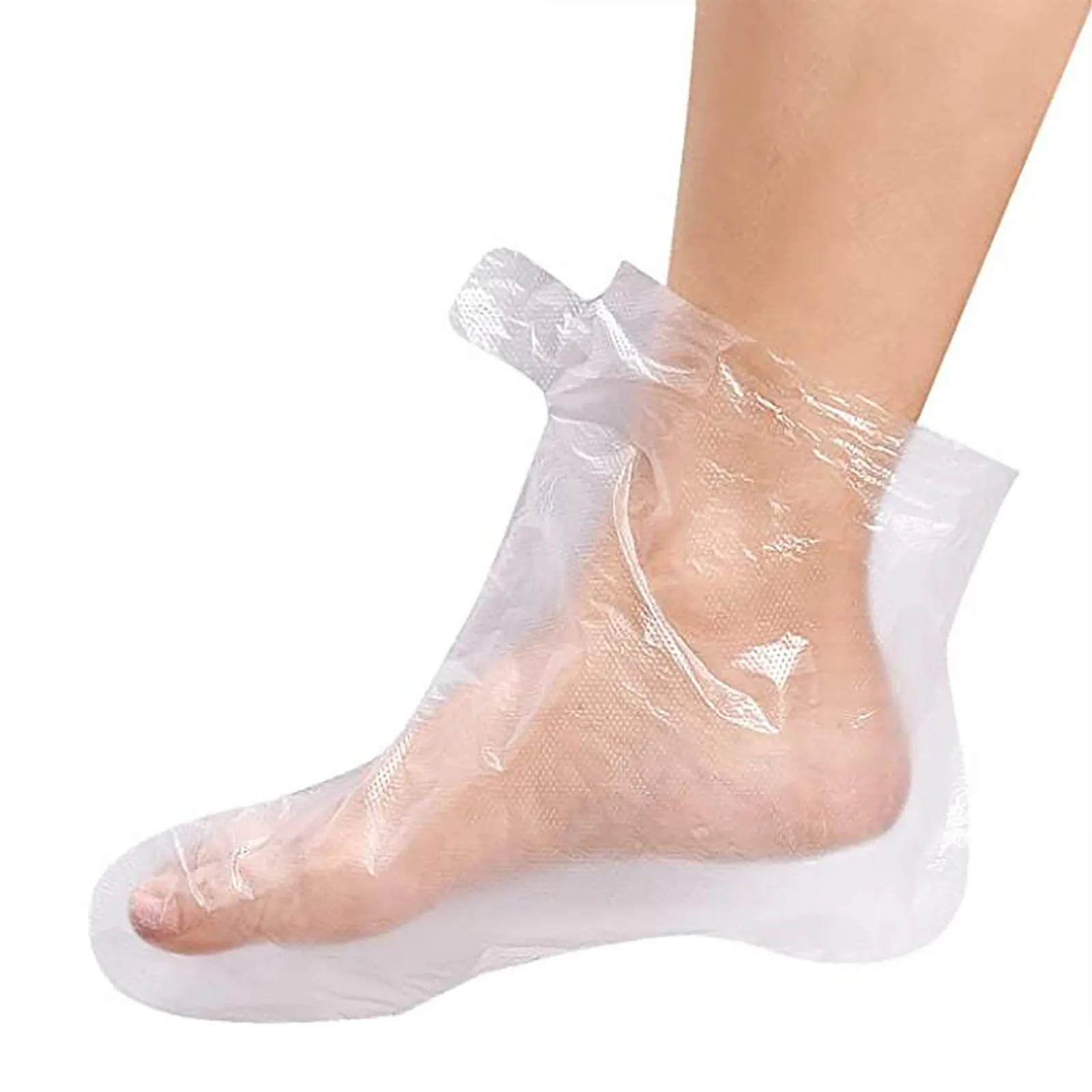 100 Uds de plástico PE transparente pie desechables bolsas de desintoxicación cubiertas de SPA pedicura prevenir la infección eliminar agrietados Pie, herramientas para el cuidado de